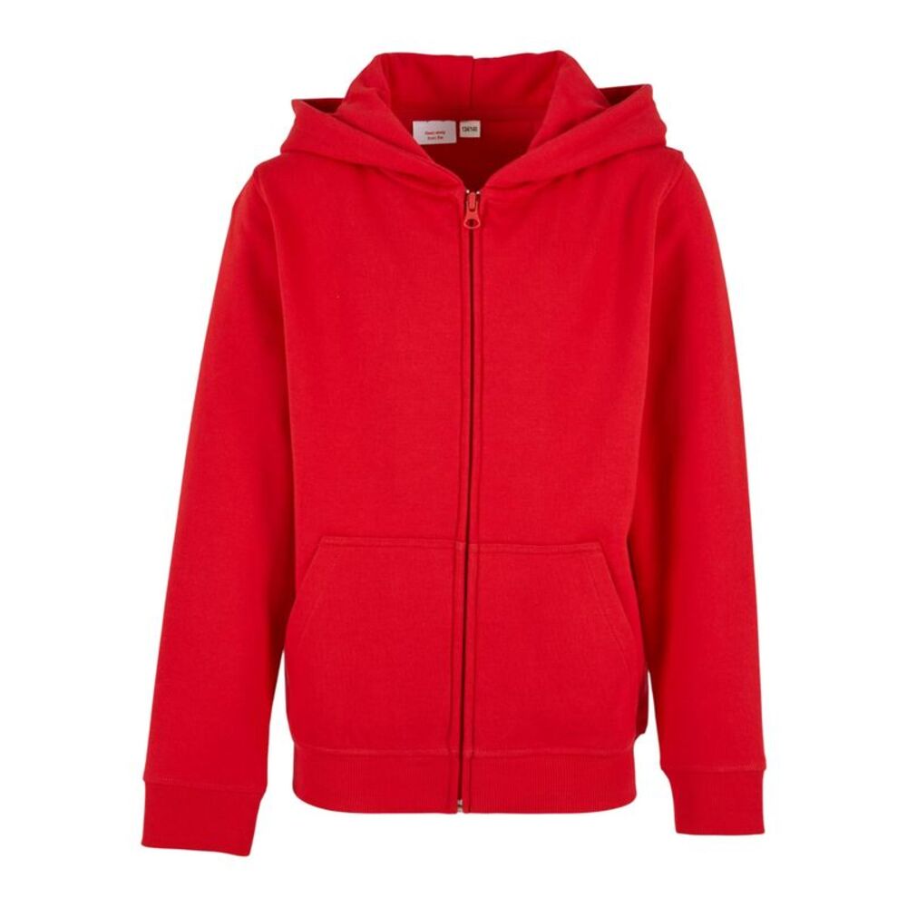 Build Your Brand Childrens/Kids Basic Full Zip Hoodie / City Red